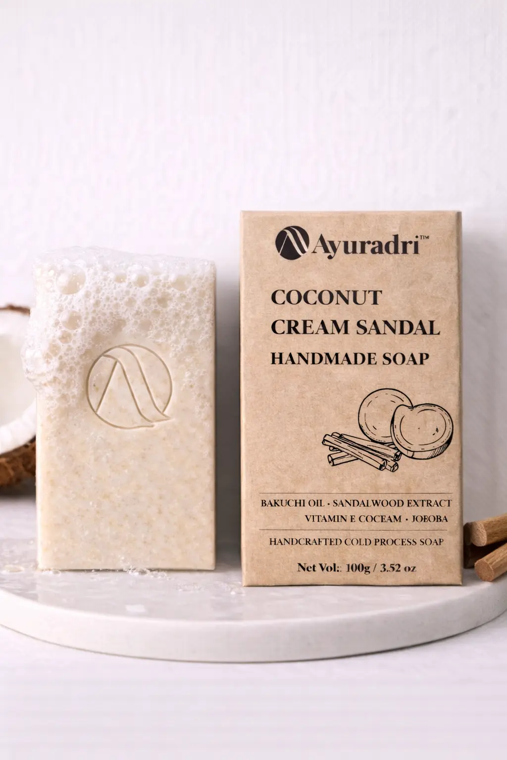 23a COCONUT CREAM SANDAL HANDMADE SOAP
